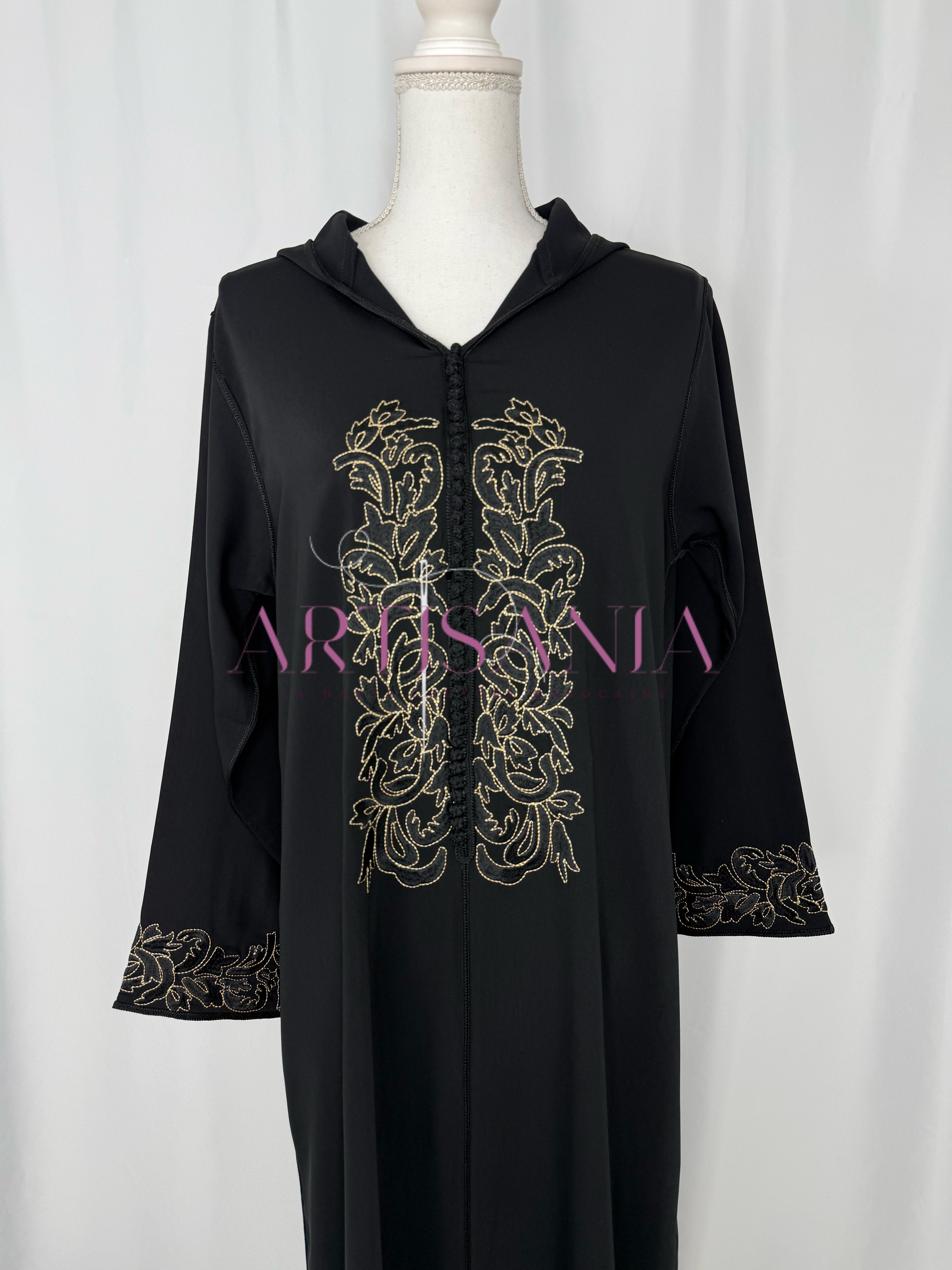 Jellaba marocaine une pièce noire - Ibra Cherkiya 🖤✨