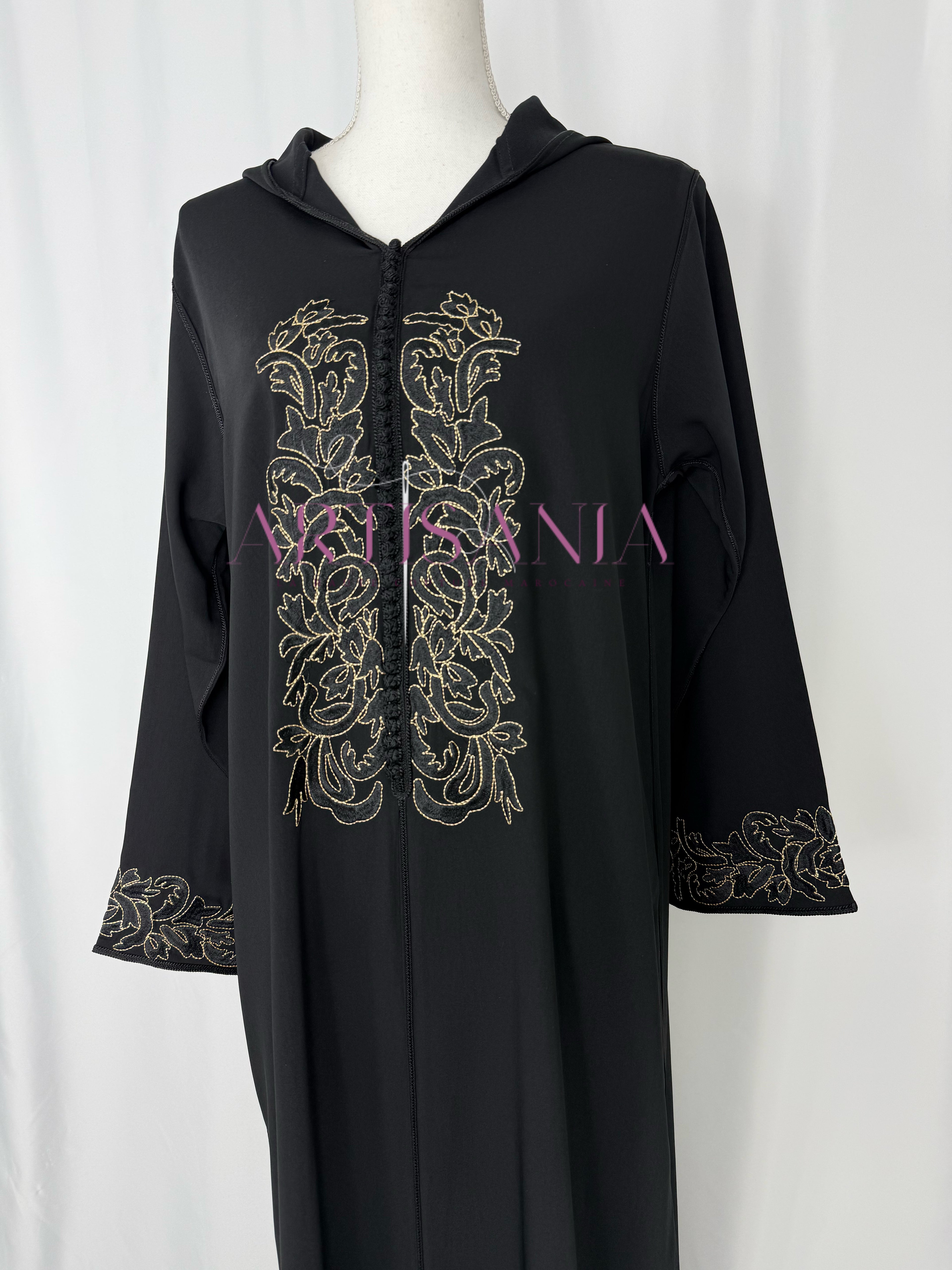 Jellaba marocaine une pièce noire - Ibra Cherkiya 🖤✨