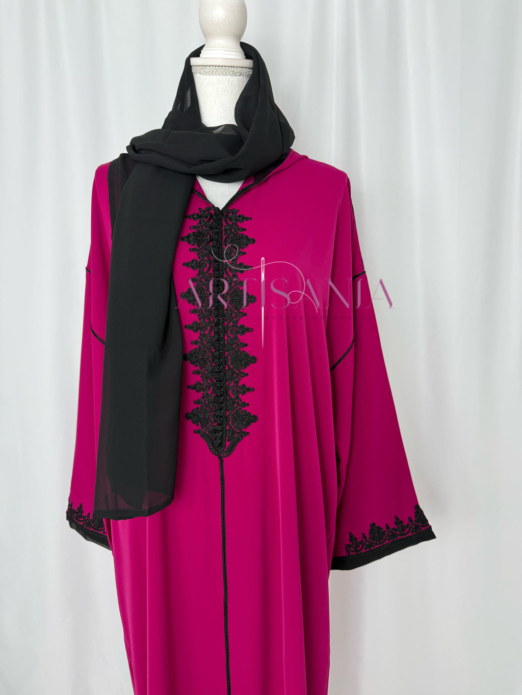 Jellaba marocaine une pièce - modèle Layal avec châle (offert)