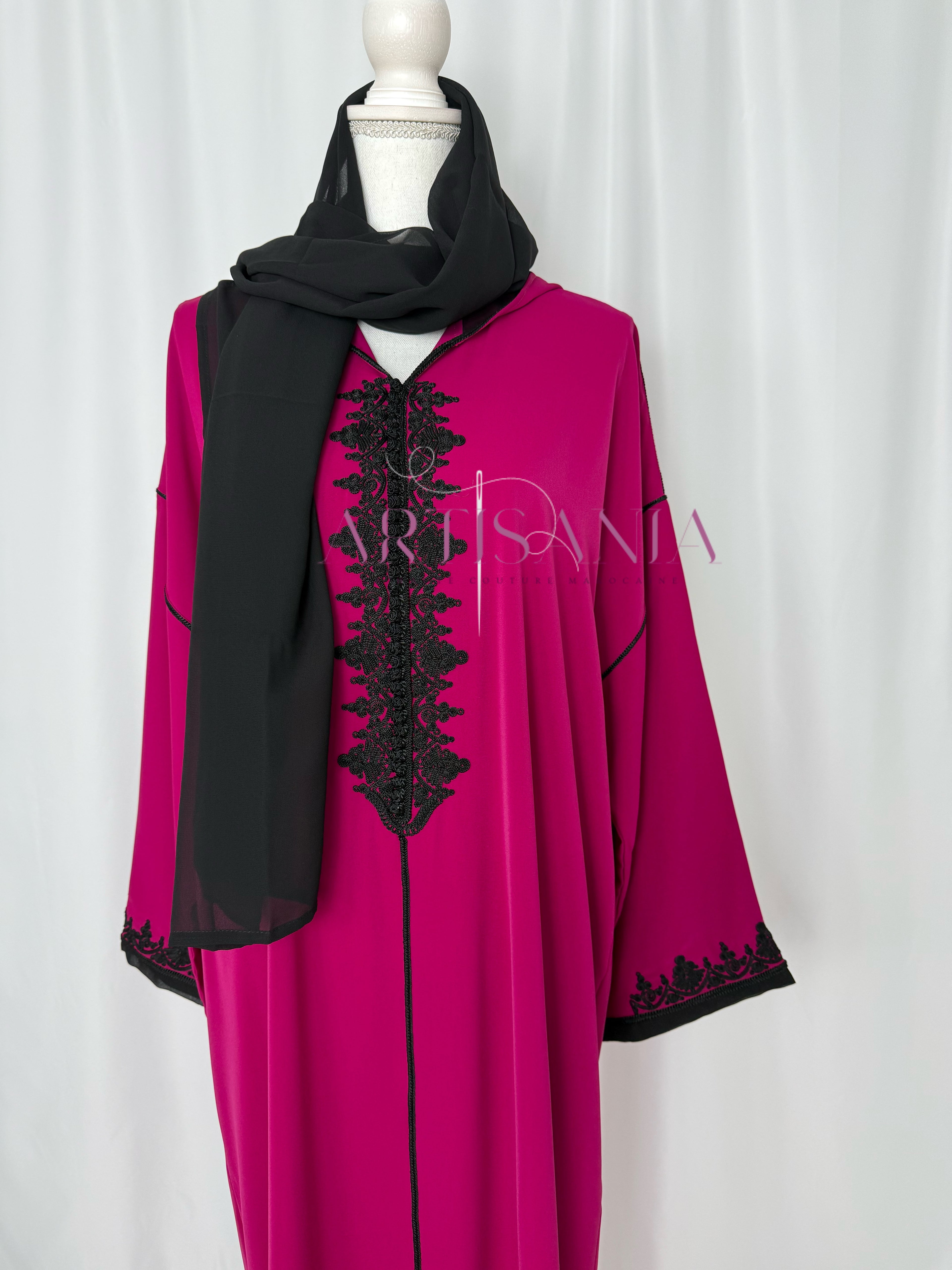 Jellaba marocaine une pièce - modèle Layal avec châle (offert)