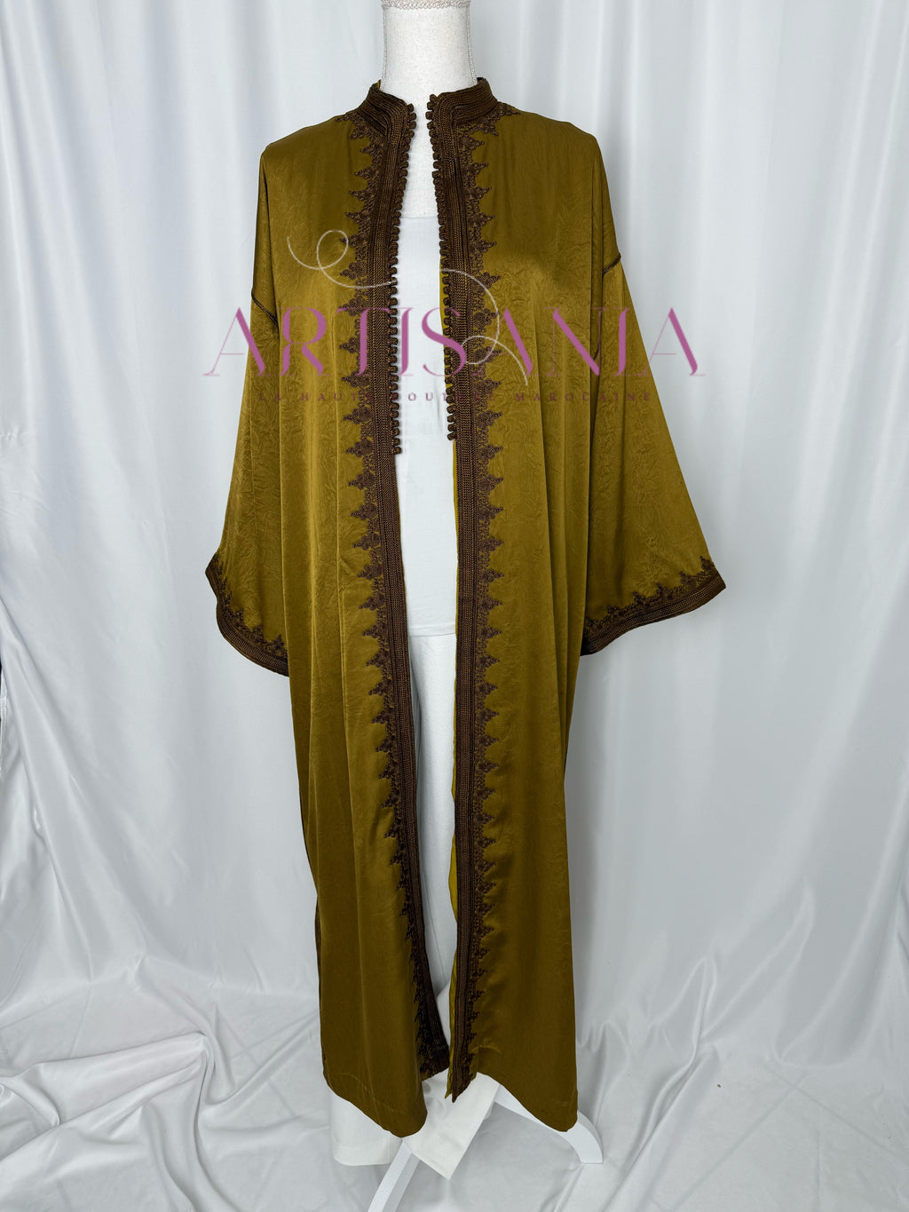Kimono long - tissu kamkha broderies zwak maalem 🇲🇦