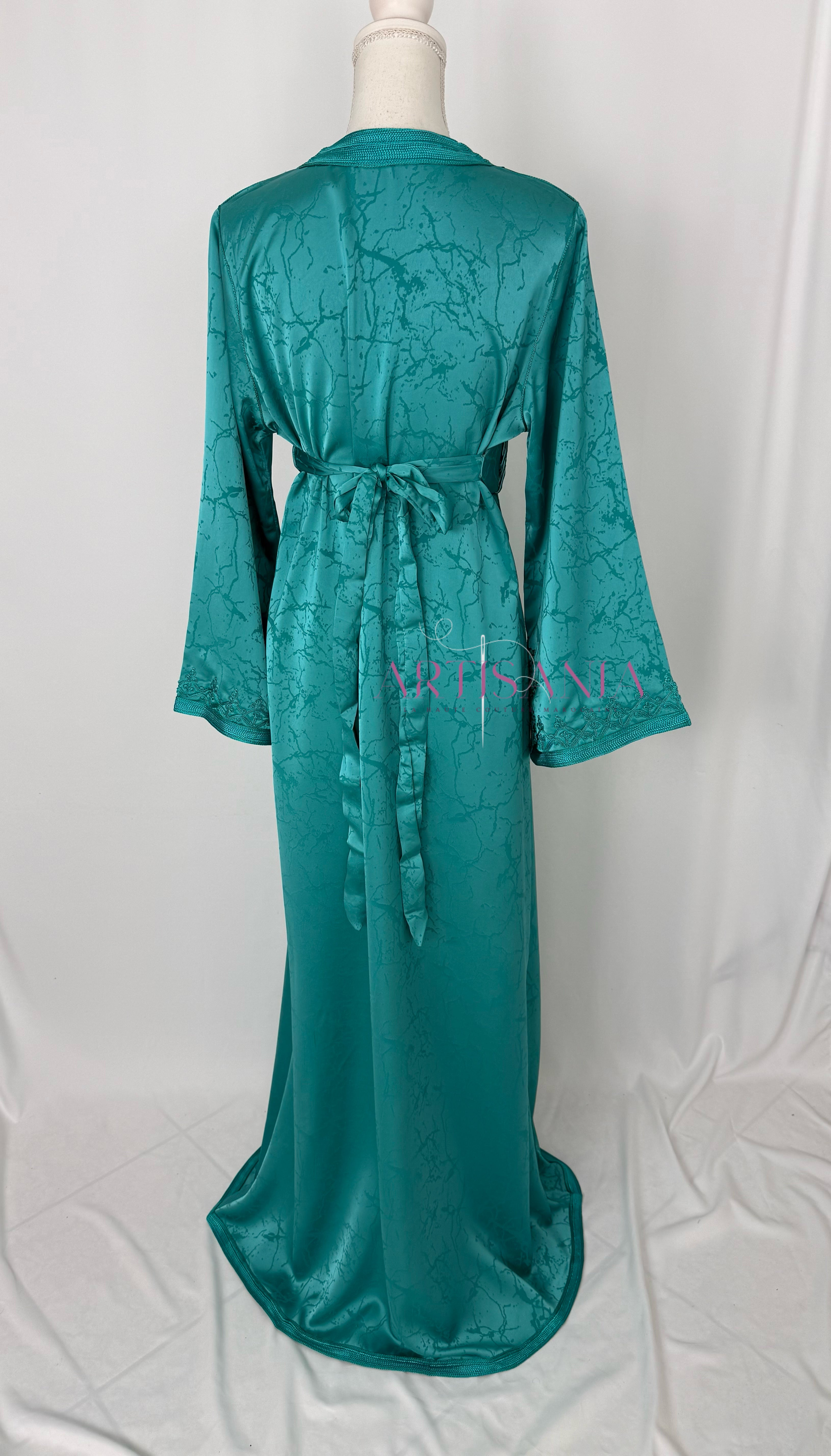Caftan marocain modèle "Najwa" - tissu Kamkha collection Été 2026 ☀️