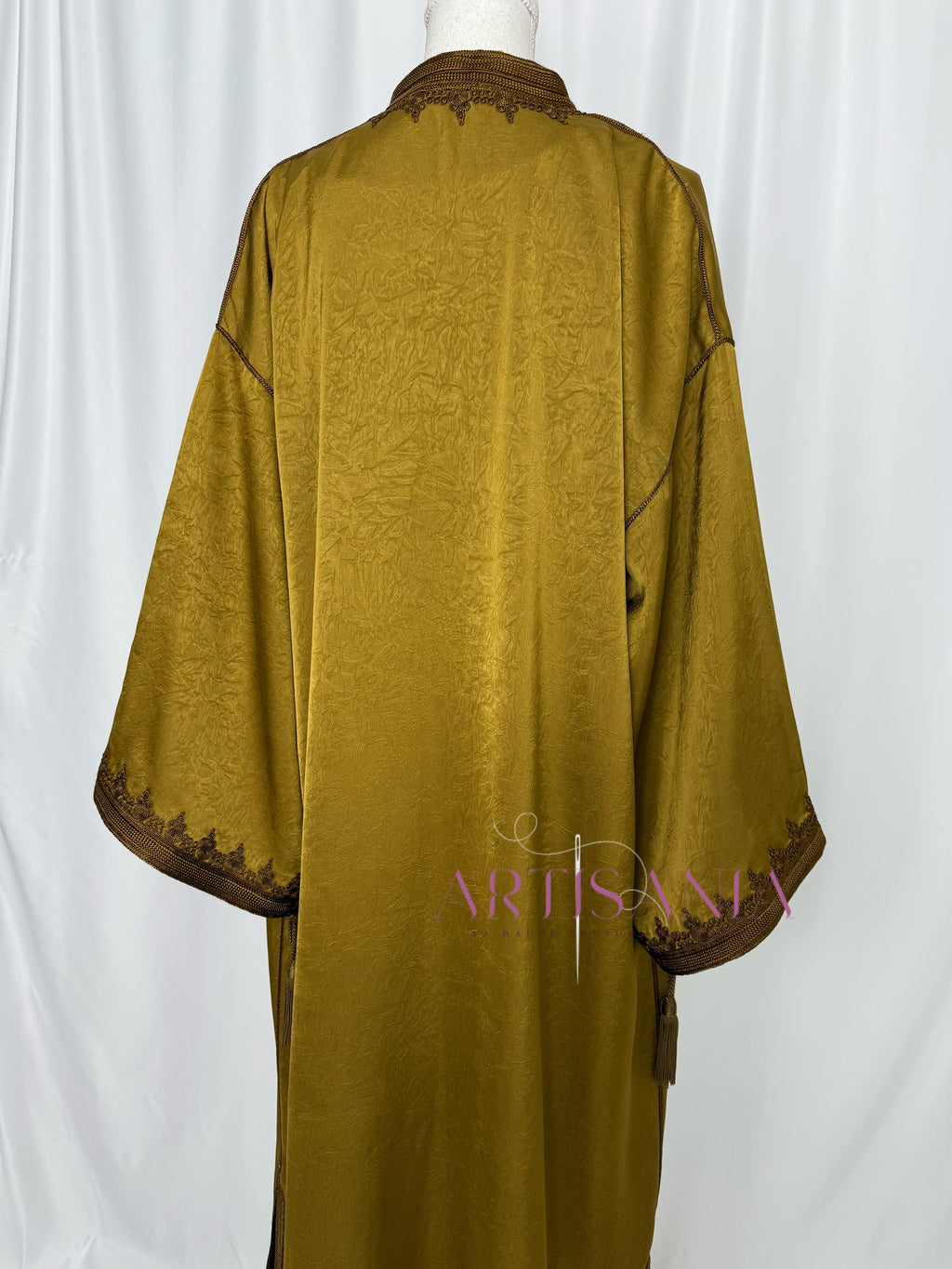 Kimono long - tissu kamkha broderies zwak maalem 🇲🇦