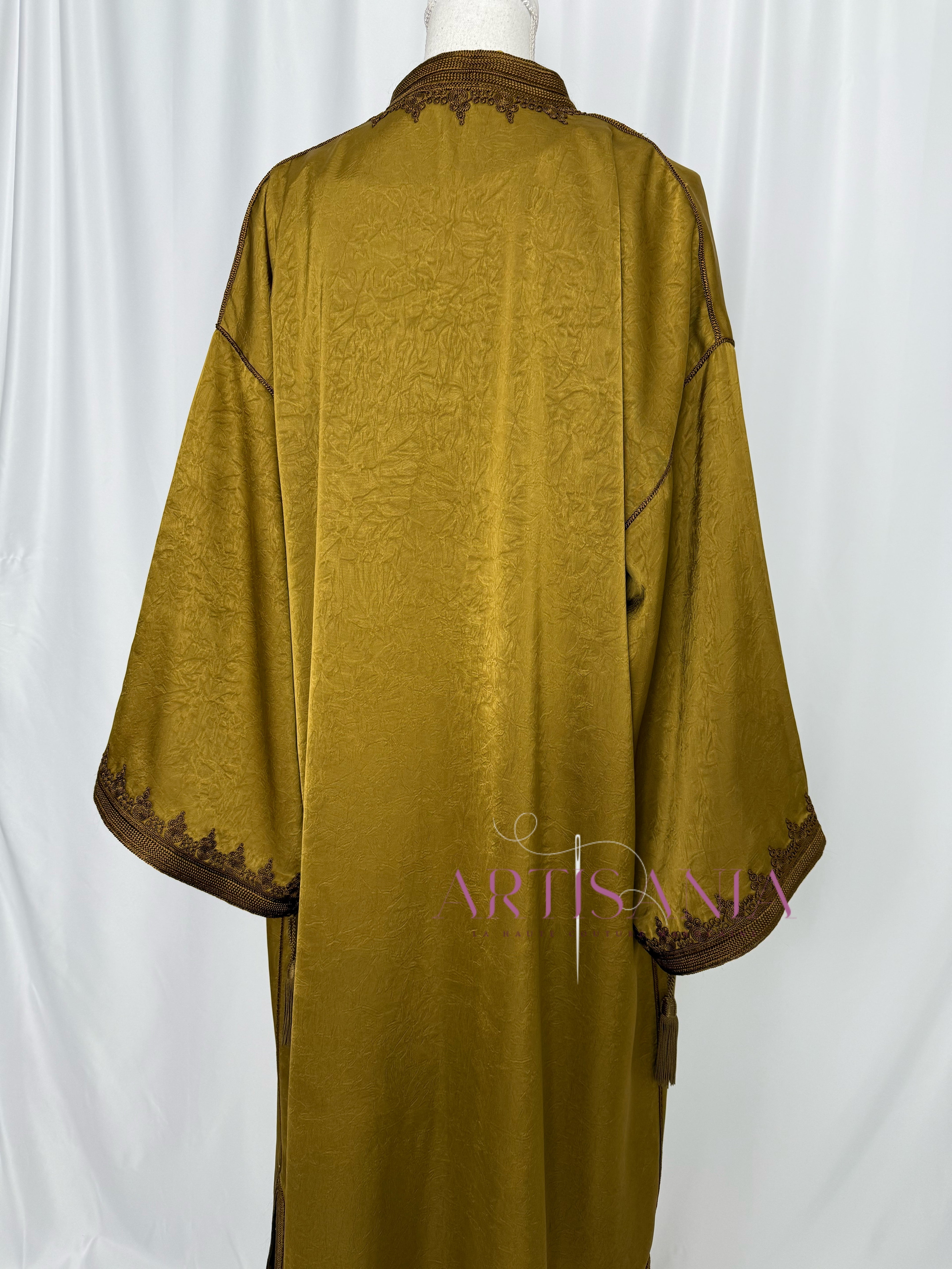 Kimono long - tissu kamkha broderies zwak maalem 🇲🇦