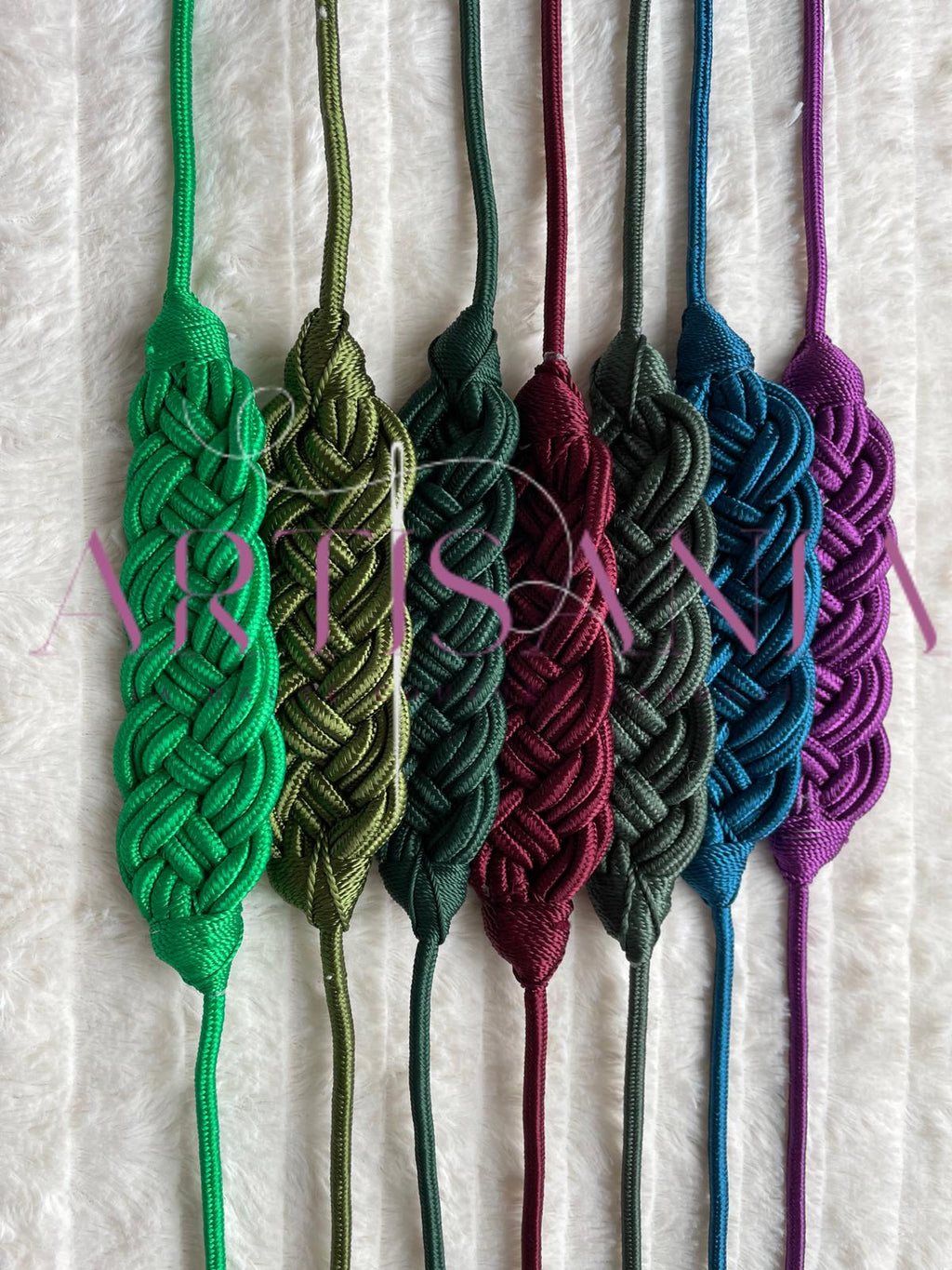 Ceintures tressées fines colorées 💚✨